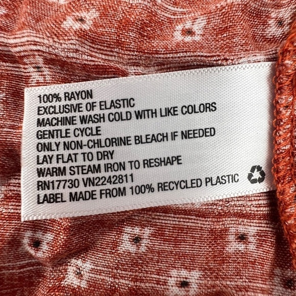 Universal Thread Orange Floral Button Up Balloon Sleeve Blouse Size XL Women's - Picture 5 of 5